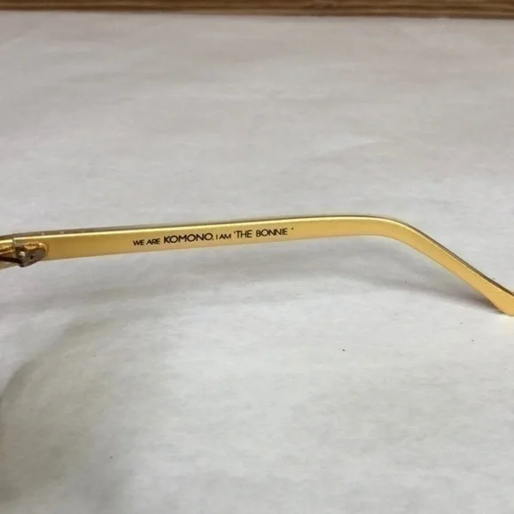KOMONO Bonnie Clear Gold Sunglasses NEW Geometric Oversized